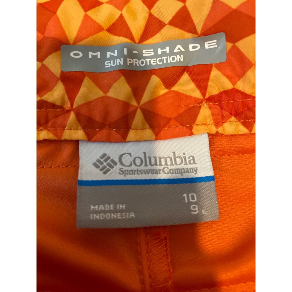 COLUMBIA Omni Shade Shorts SIZE 10 Pockets Orange sun protection - Picture 2 of 6